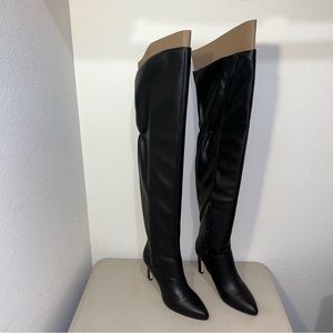 New with box Franco Sarto Callie2 Over The Knee Boot Women's faux leather black